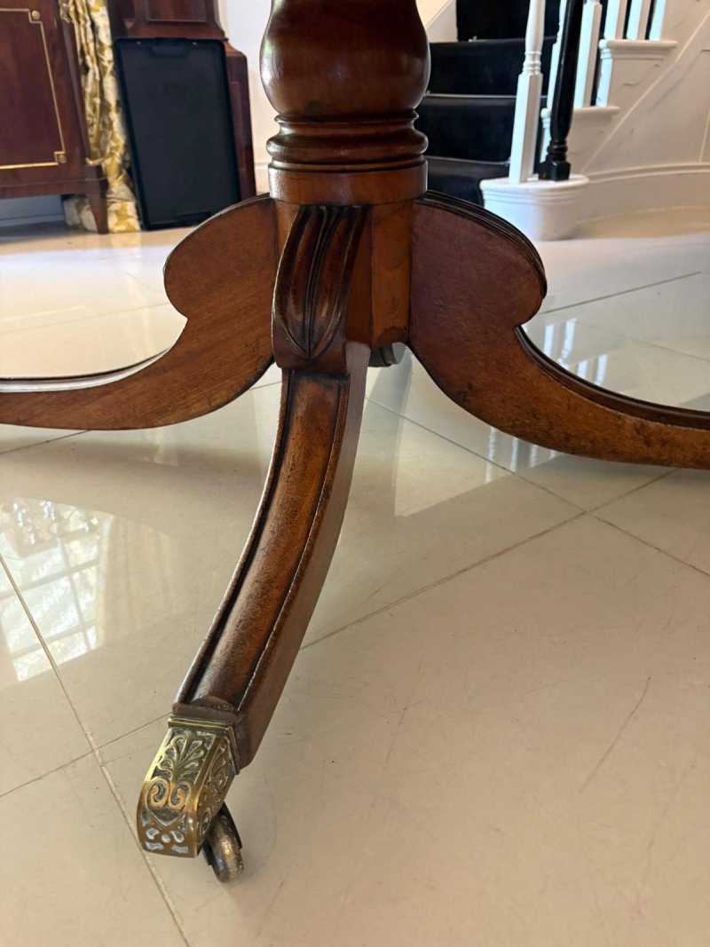 Outstanding Quality 16 Seater Antique George III Figured Mahogany Two Pilar Dining Table - Image 9